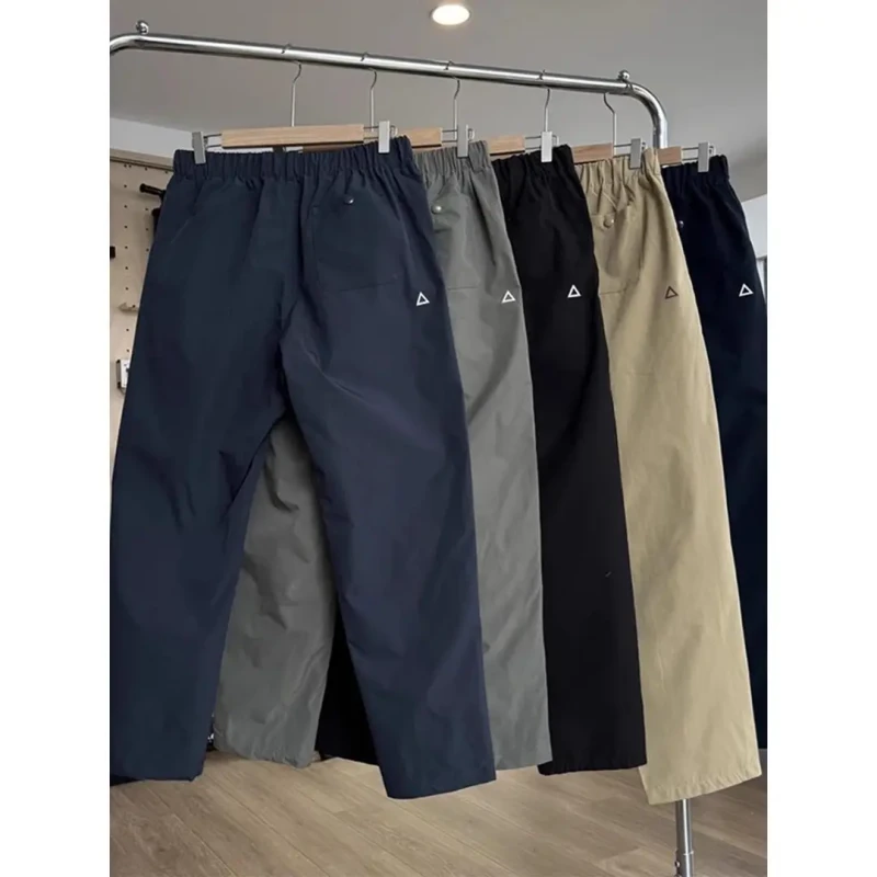 300斤加大码美式机能风简约直筒裤男装秋季松紧腰运动跑步休闲裤