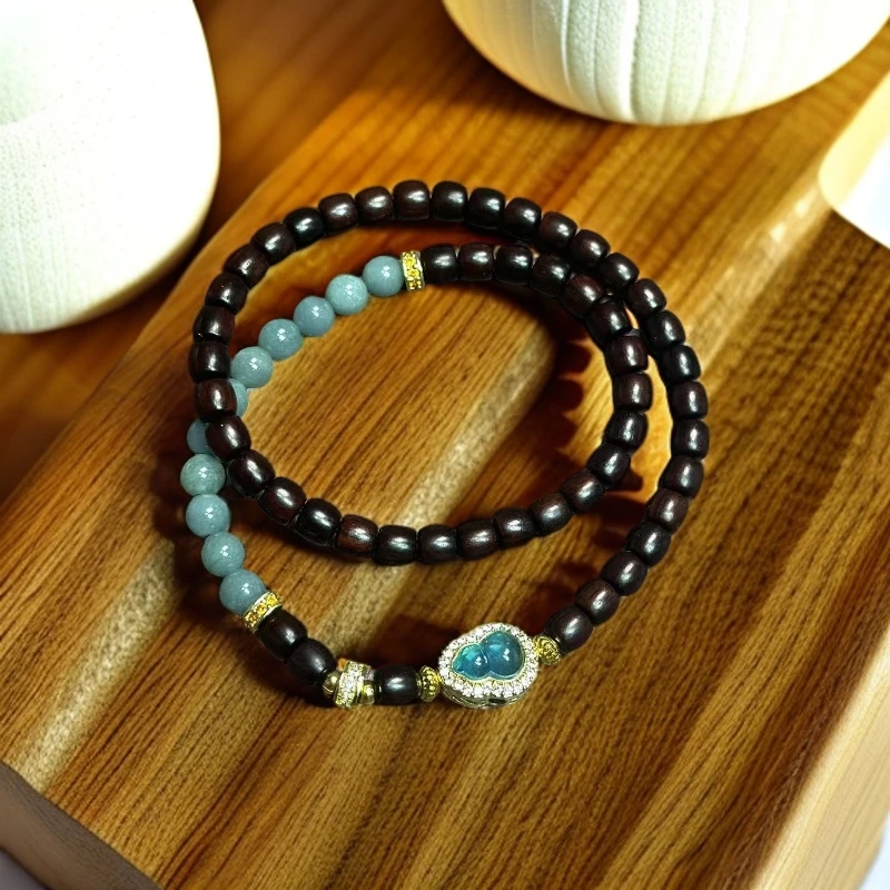 K0001-小叶紫檀双圈➕葫芦精品手串