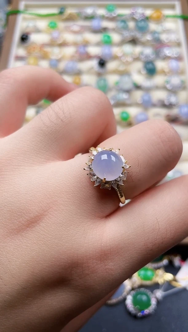 银S925镶嵌戒指翡翠60