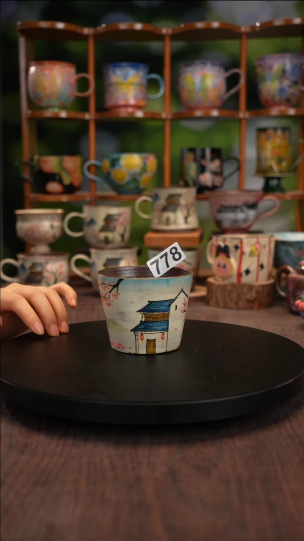 景德镇釉下手绘陶瓷紫砂杯