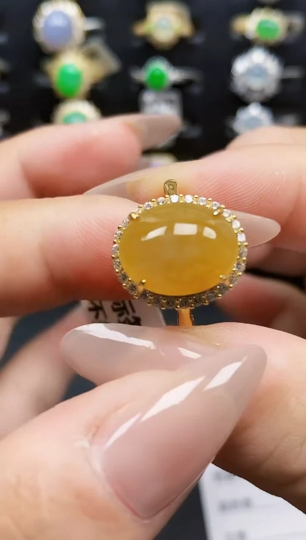 银S925镶嵌戒指翡翠4211
