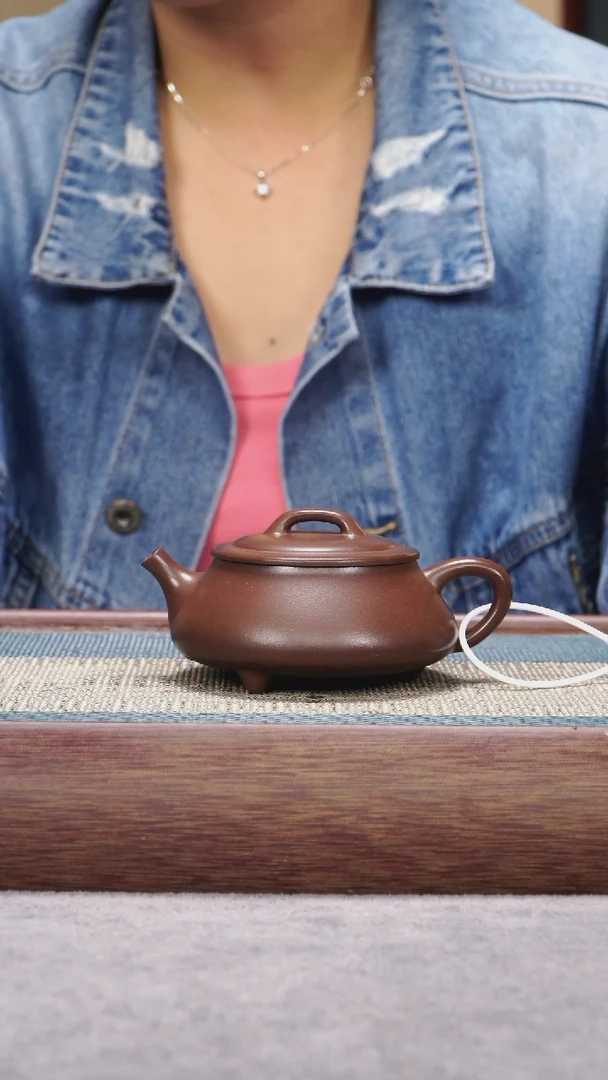 茶壶紫砂紫泥三足石瓢