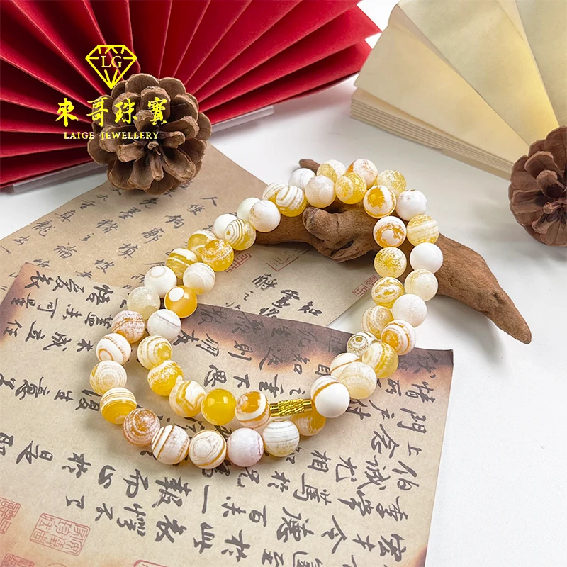 五一特惠【来哥严选】黄金糖心血胆金莲正品圆珠项链妈妈链