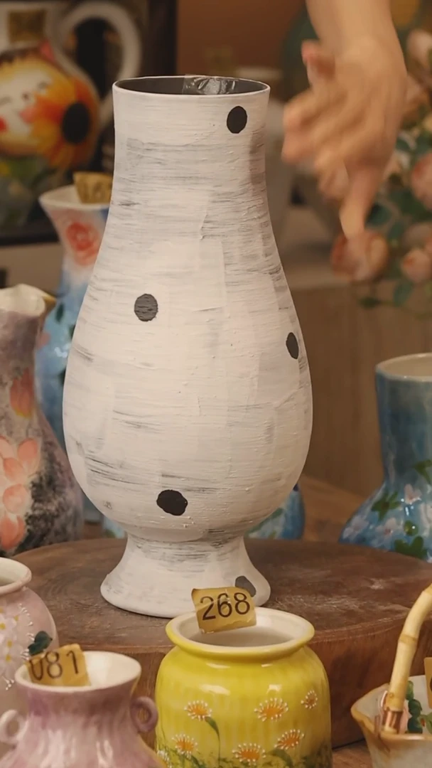 陶瓷012景德镇设计师手作花器摆件侘寂风