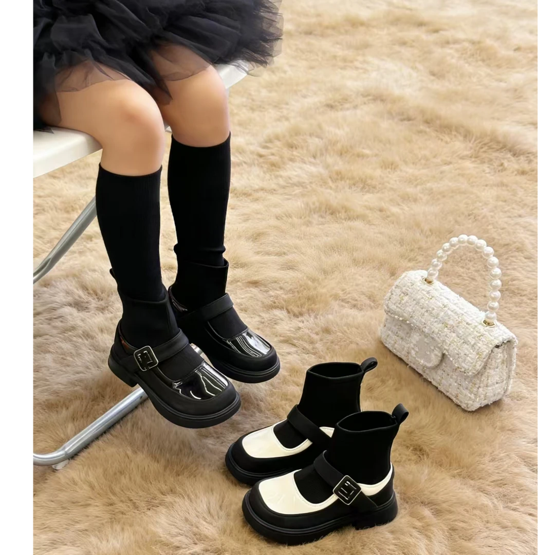 【2026韩版袜靴】13658潮牌女童单里袜靴防滑儿童鞋子