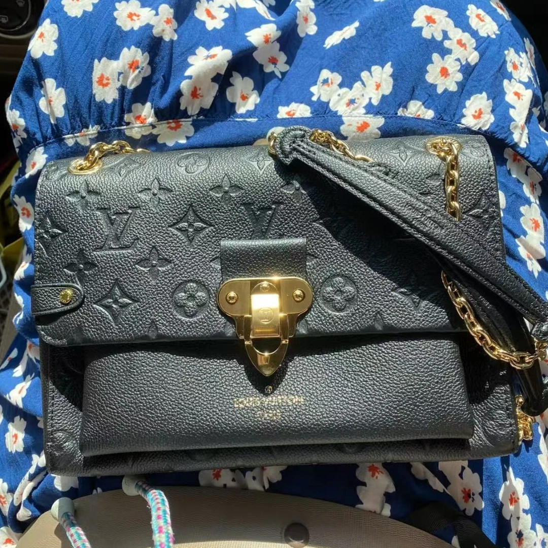 99新 LouisVuitton/路易威登 薇薇安中号/黑色/单肩链条包/精选