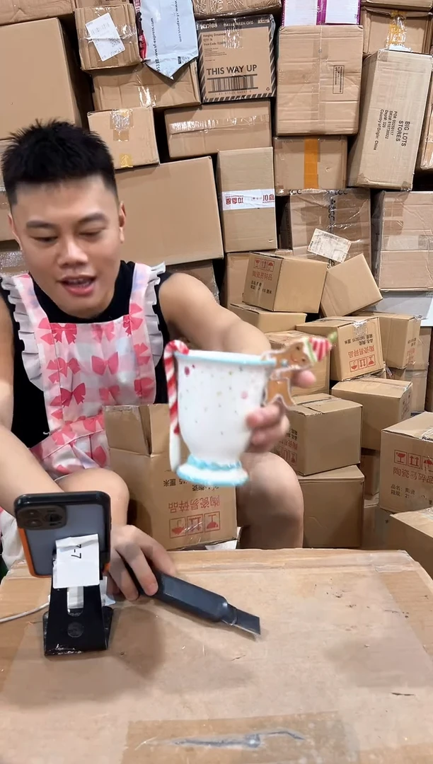 瓷片姜饼人一杯一勺