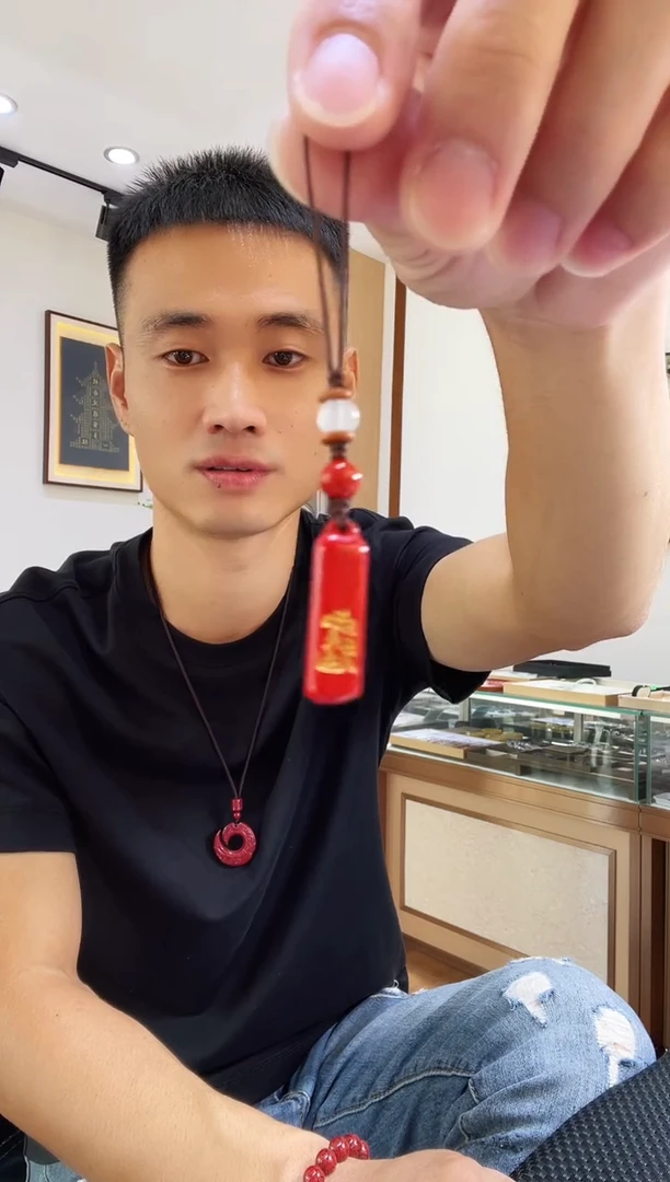 天然辰砂红砂2025化手机挂