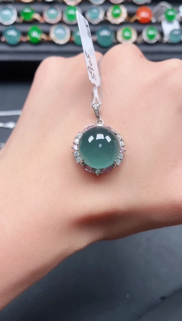 翡翠戒指银S925镶嵌11111