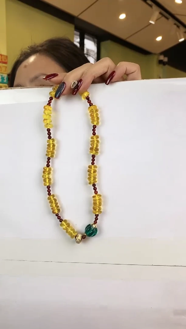 【闪购商品】琥珀颈饰未镶嵌多样性发一
