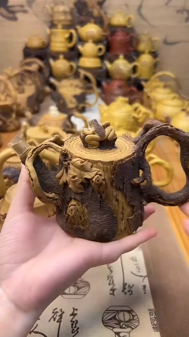 茶壶紫砂最***花枯木逢春青蛙壶