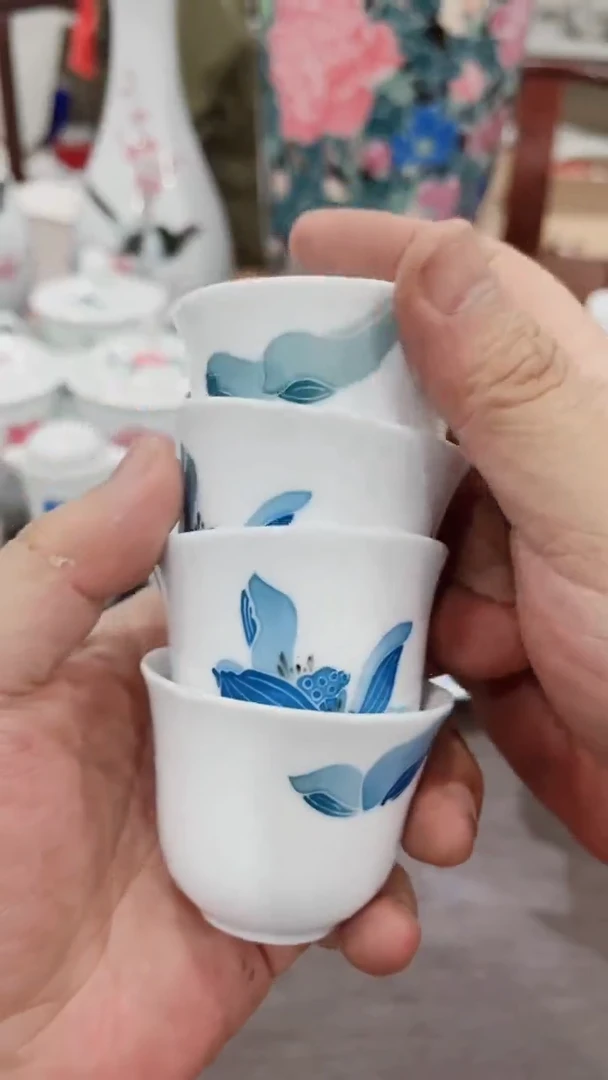 湖南醴陵釉下五彩陶瓷4个