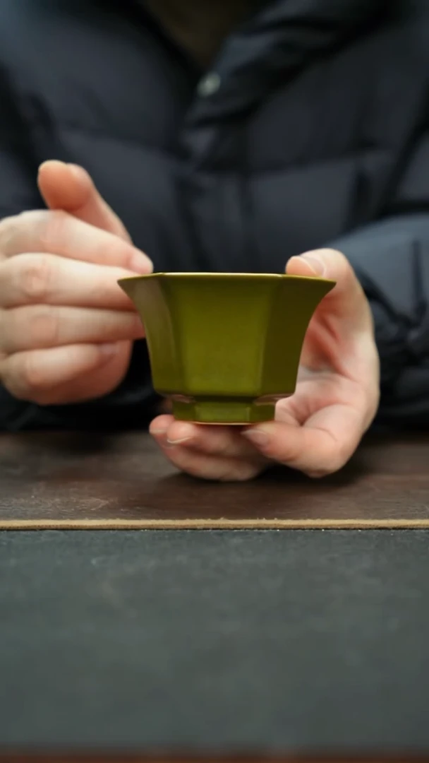 杯景德镇茶叶末六方杯