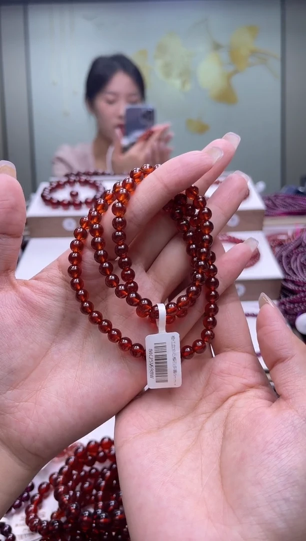 未镶嵌手链石榴石橙红色石榴石6mm+多圈，多样式发一