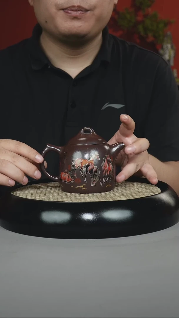 茶壶紫砂石红 秦权 一鹿有你