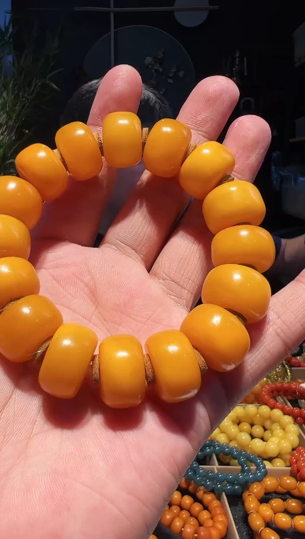 未镶嵌蜜蜡手串车轮老蜡20左右