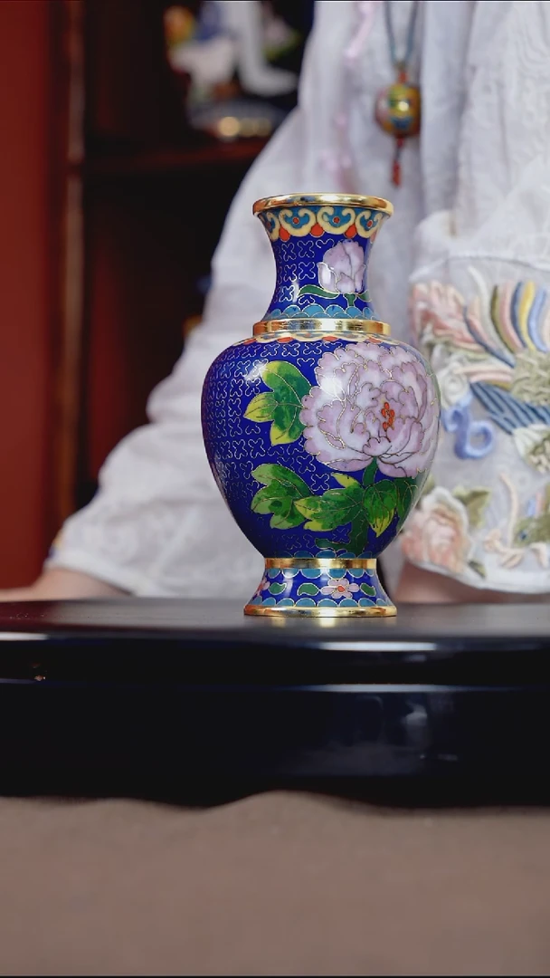 景泰蓝   牡丹周其垒