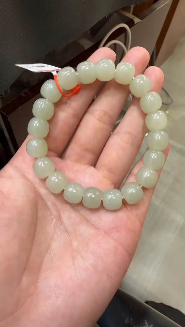 未镶嵌手串和田玉且末近矿高清白手串（产地直发）