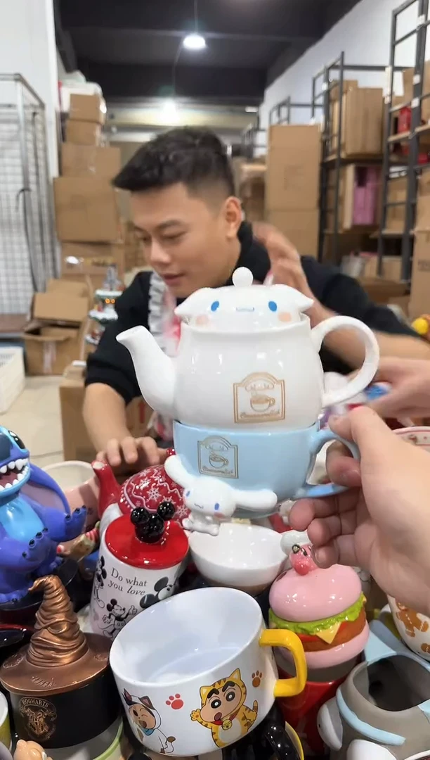 瓷片原盒玉桂狗一壶一杯