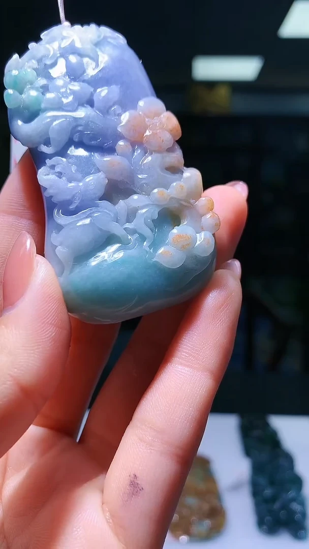 【闪购商品】定制翡翠未镶嵌1052hm-毛货挂件35