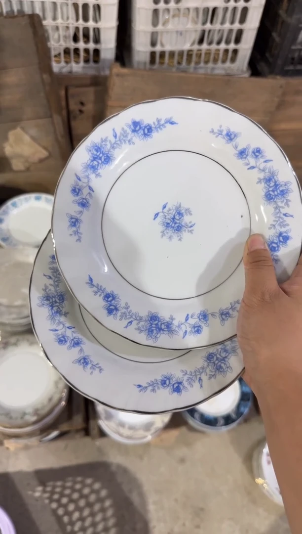 摆件盘19厘米两个一组微瑕请慎拍