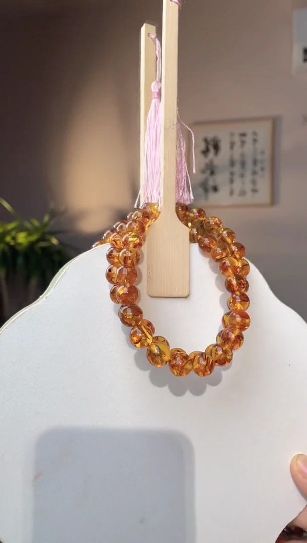 裸石琥珀未镶嵌11+花珀妈妈链