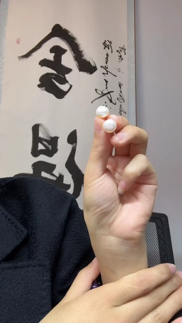 银S925镶嵌耳钉淡水珍珠耳钉卡10+