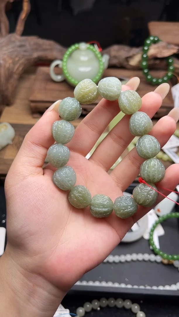 未镶嵌手串和田玉卡15吐拉牧场 核桃 9015764