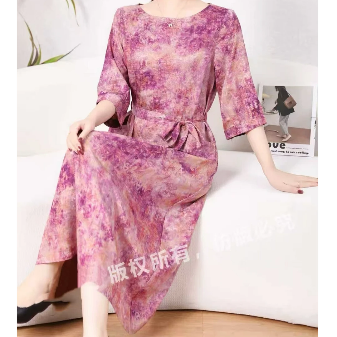 1730简禾裙妈妈装高贵新款妈妈装洋气收腰过膝法式