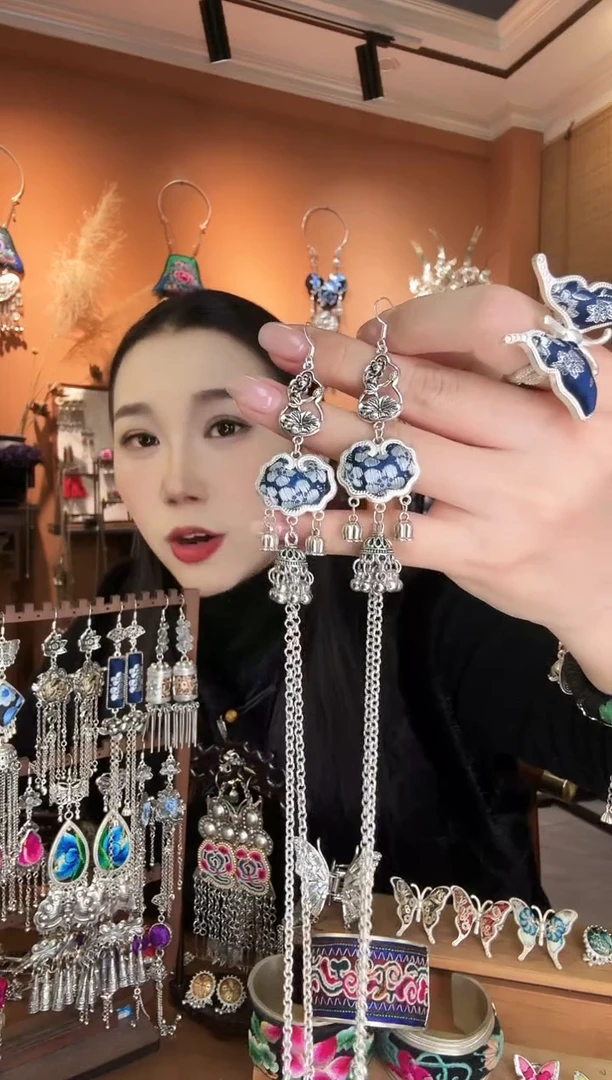刺绣纯手工民族风耳环