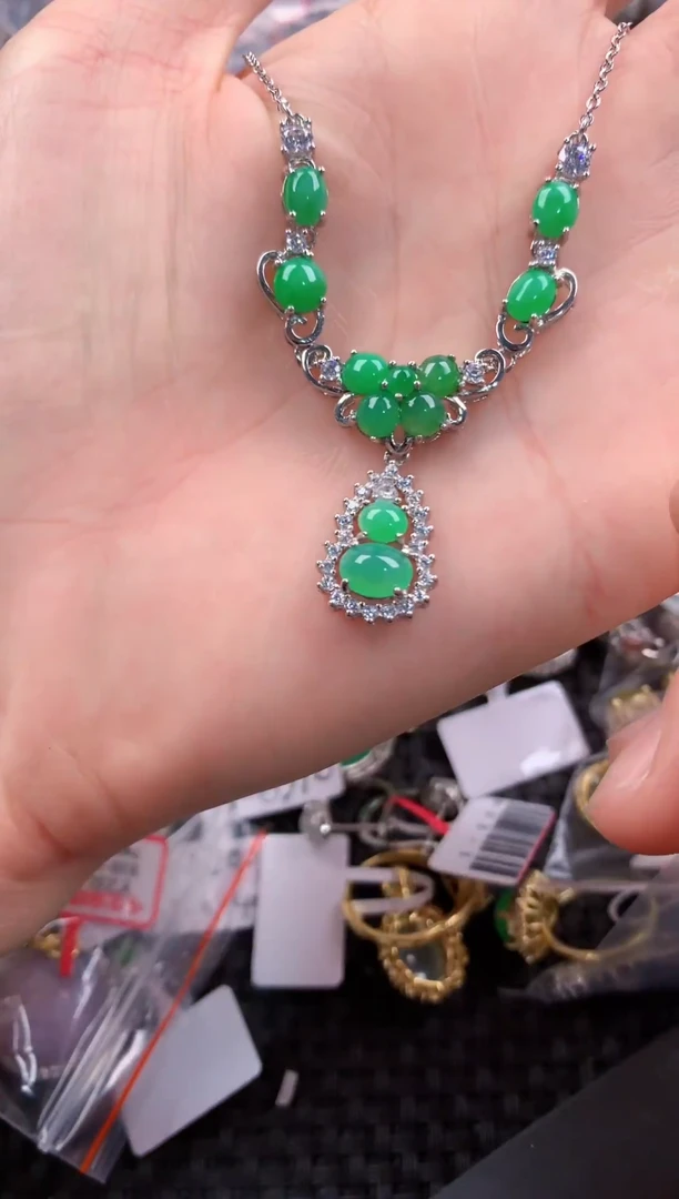 银S925镶嵌戒指翡翠111--------2