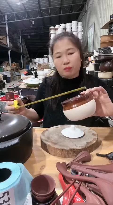 陶瑕疵粗陶手把碗不能明火
