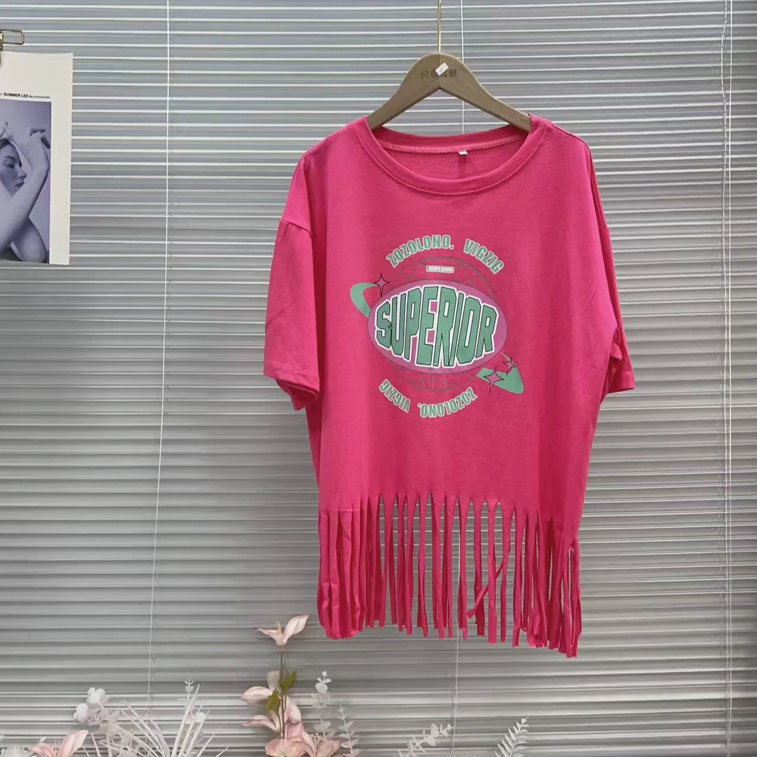 699【凡家衣橱】夏季新款时尚洋气百搭流苏宽松T恤