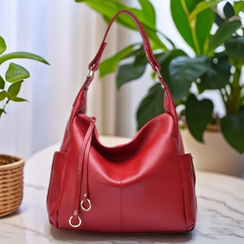 街头潮流手提包外出小拎包黑色妈妈包包休闲小众肩包手拎包单肩