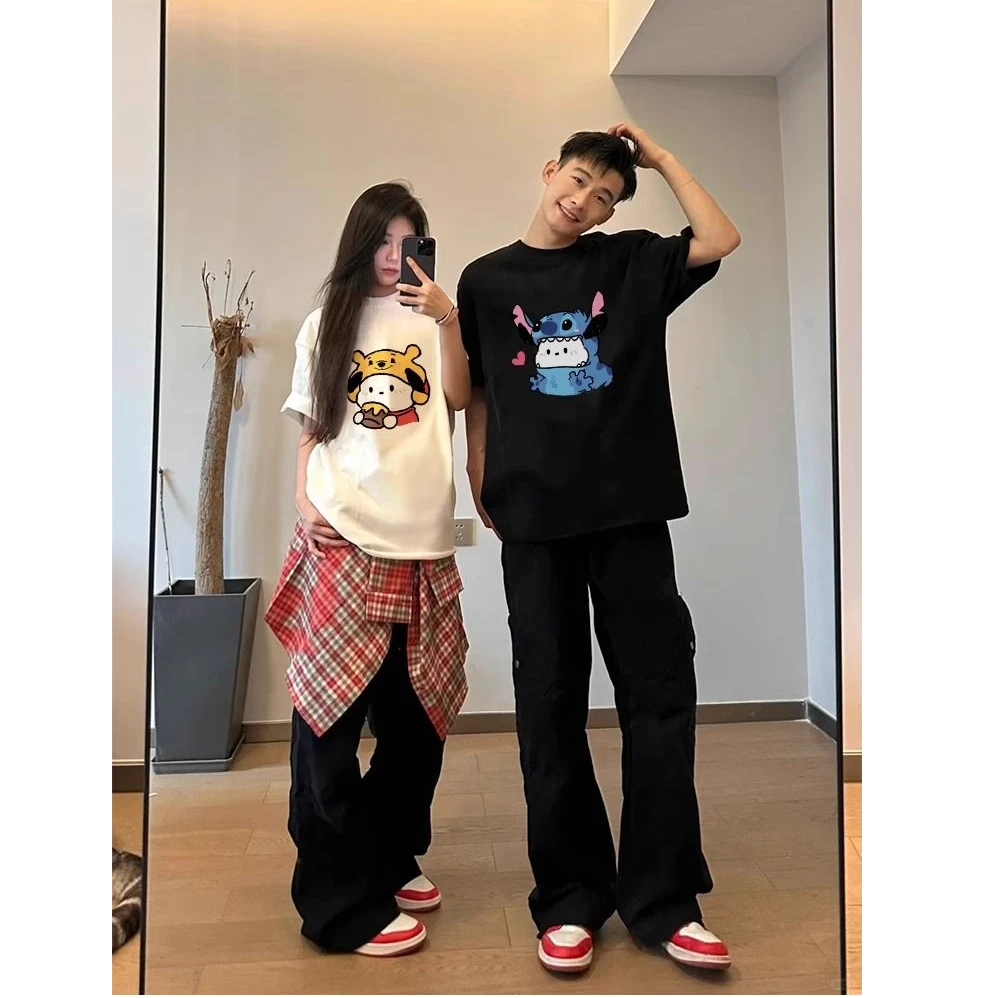 roora特别的情侣装夏季纯棉t恤小众设计感ins潮牌超火大码女装T恤