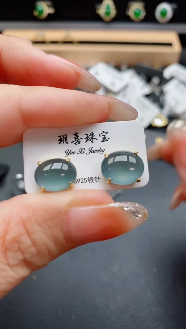 银S925镶嵌戒指翡翠1