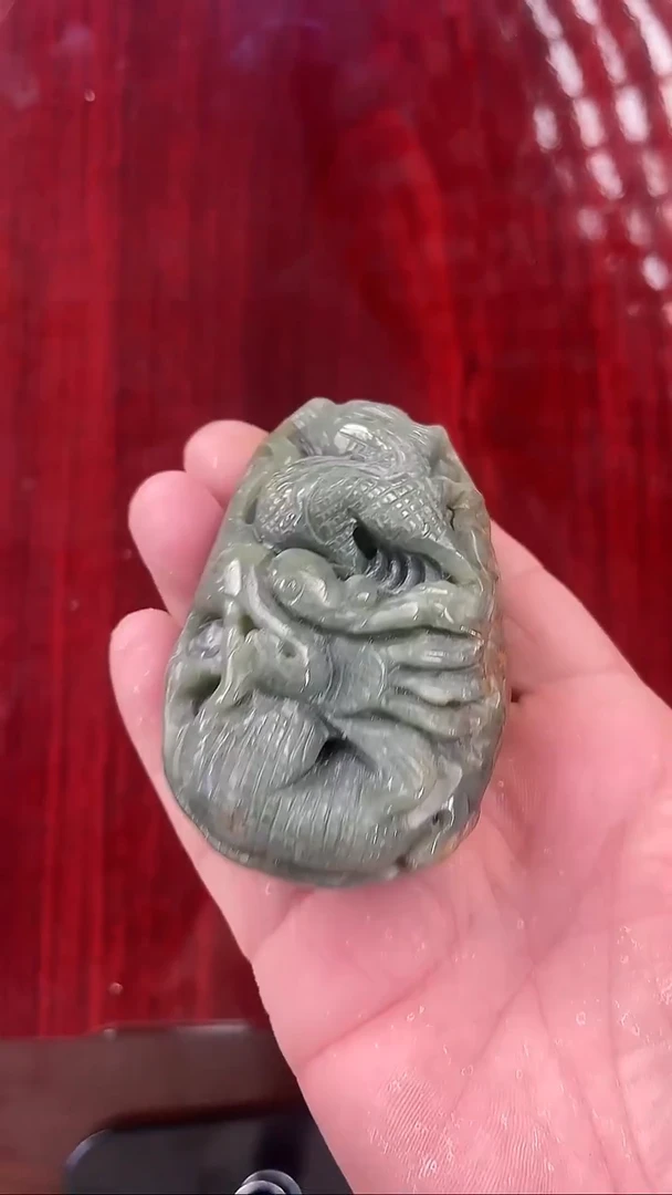 未镶嵌透闪石质玉把件手把