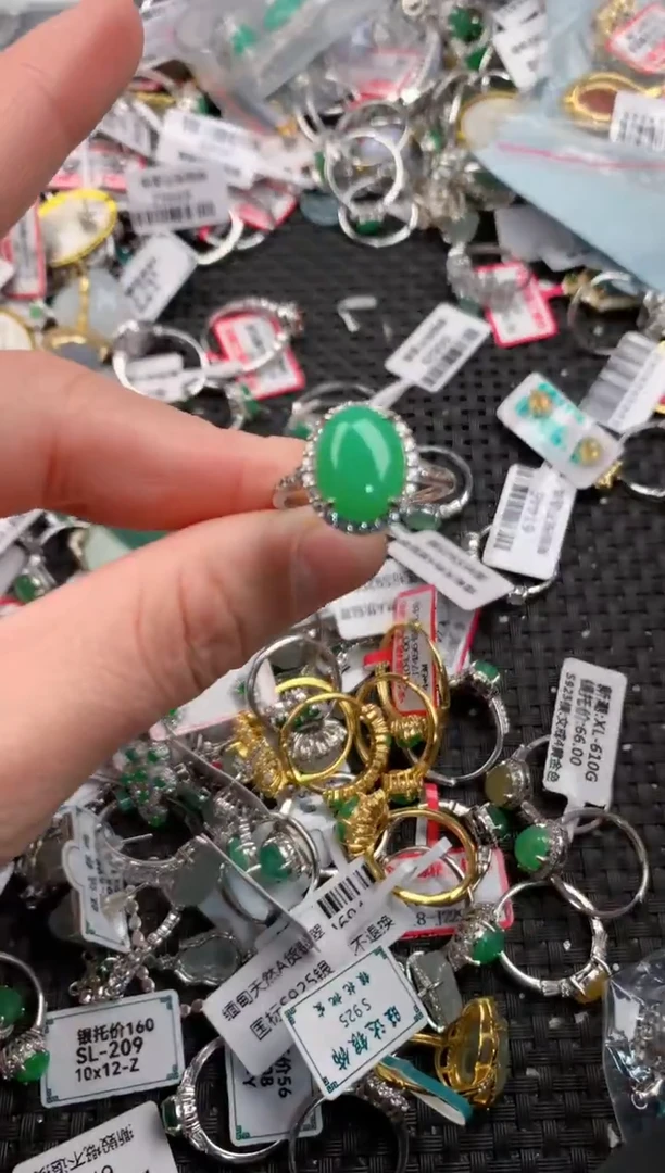 银S925镶嵌戒指翡翠33333  7