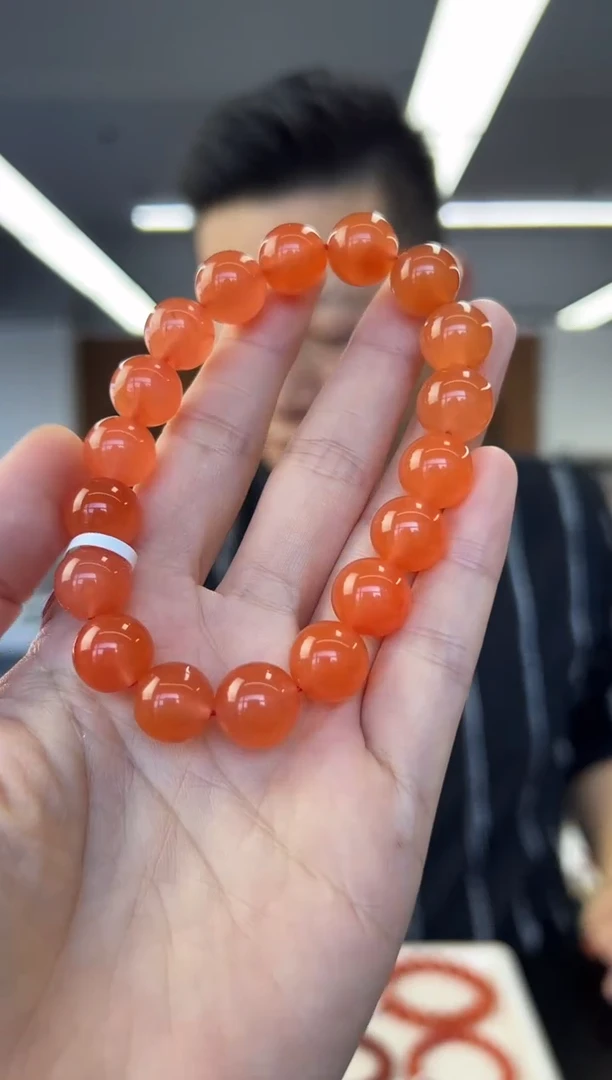 未镶嵌手链南红玛瑙A3冷水河南红手串11mm+