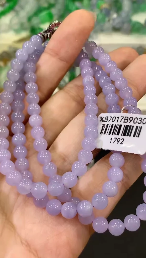 未镶嵌手串翡翠C277 紫货有色差