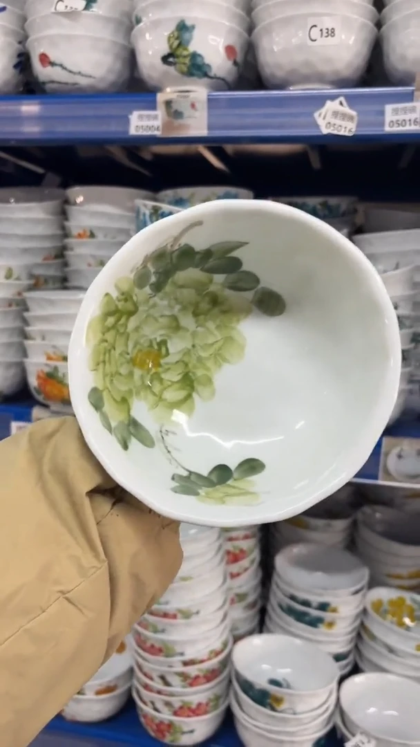 瓷片景德镇陶瓷食品级手绘釉中彩-捏捏碗