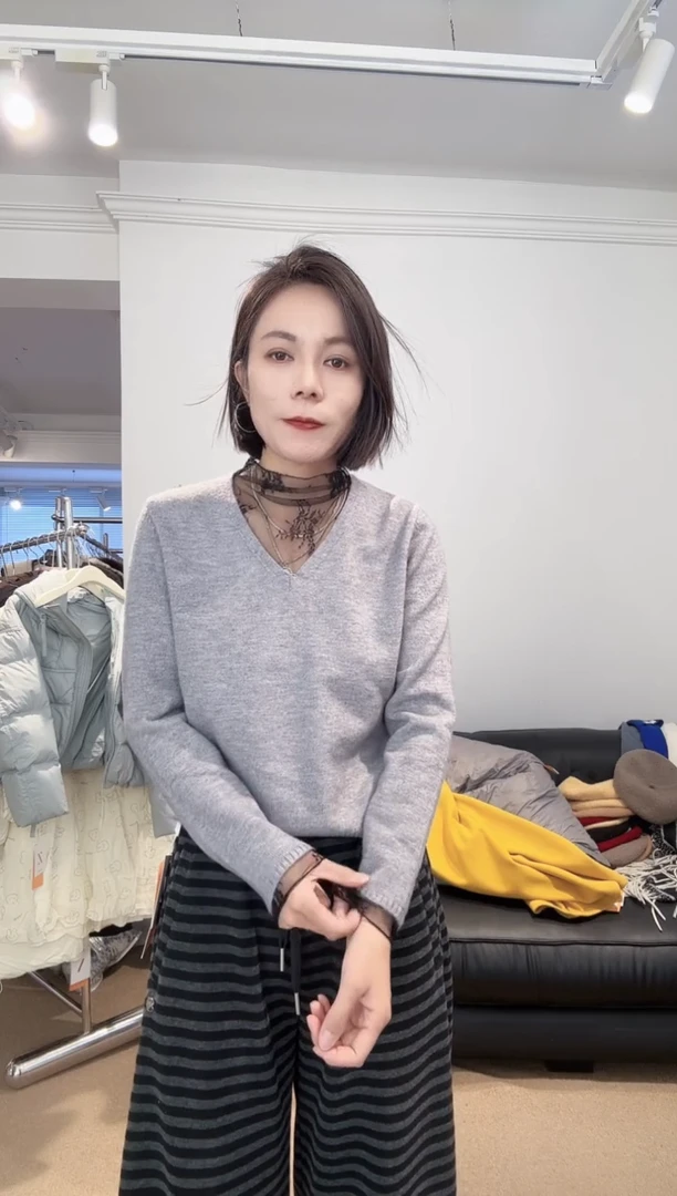 卓约姿色毛衫灰色0152