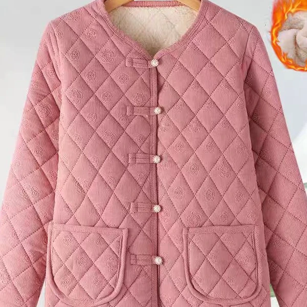 Y66998 新中式秋冬小香风棉衣妈妈中老年休闲加厚外套