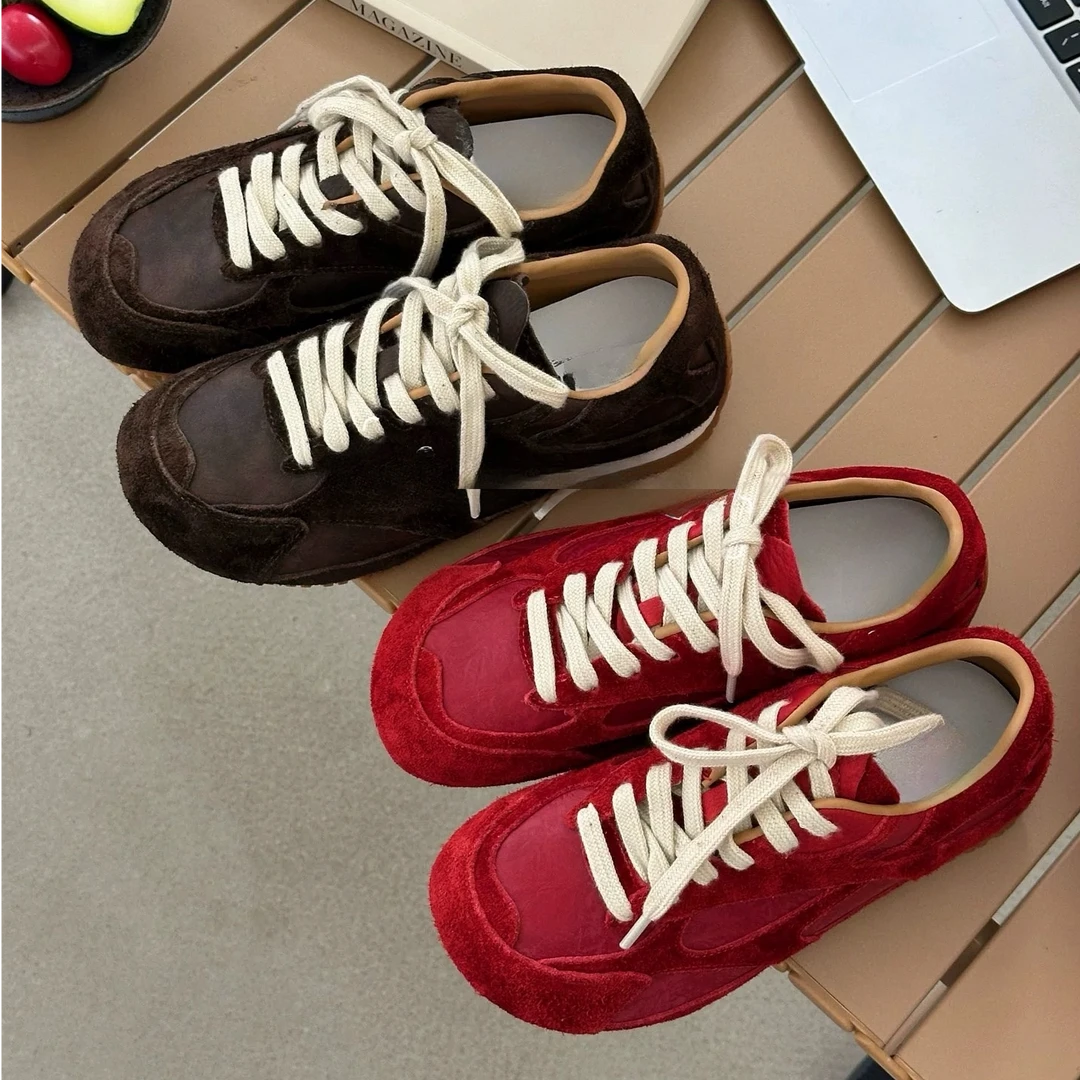 保龄球鞋~复古美拉德系带运动休闲德训鞋女阿甘鞋1550-15/A15