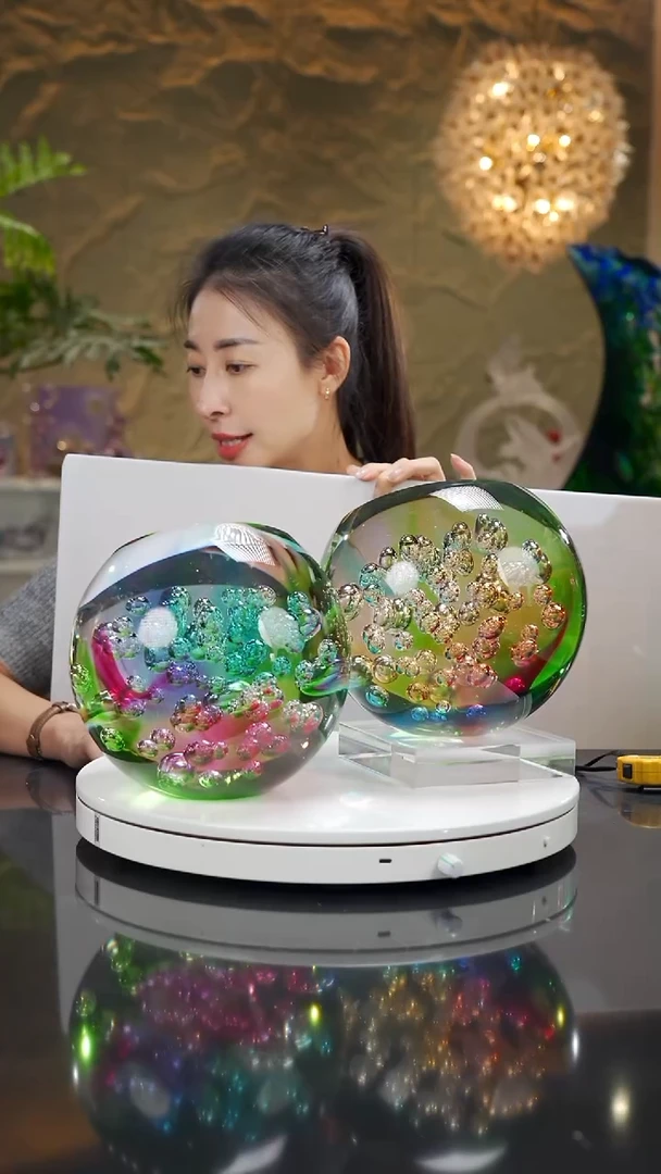 琉璃 琉璃气泡款繁花摆件（23）