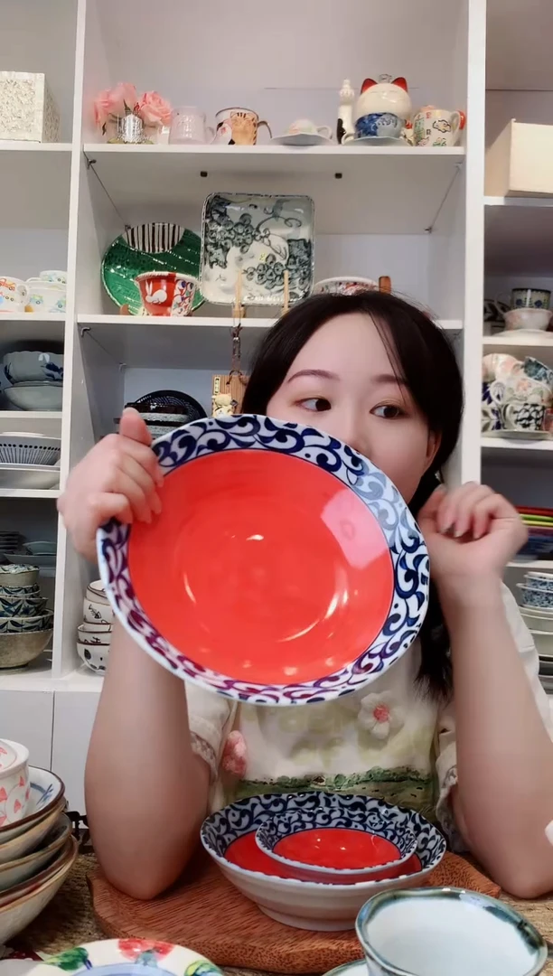陶瓷【到手两支】丸唐草深盘20.5cm