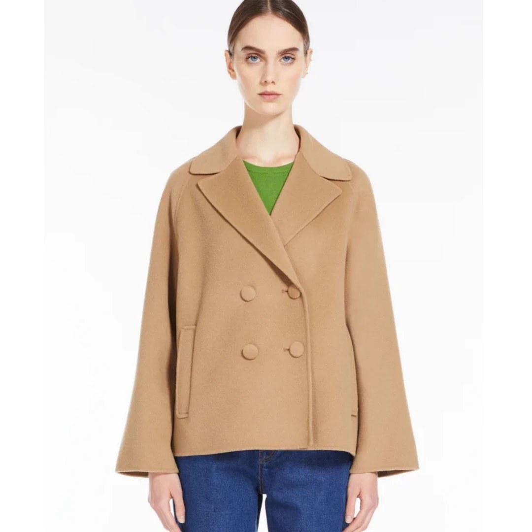 未使用 MaxMara 【佳娴】绵羊毛短款外套大衣 驼色TP026846