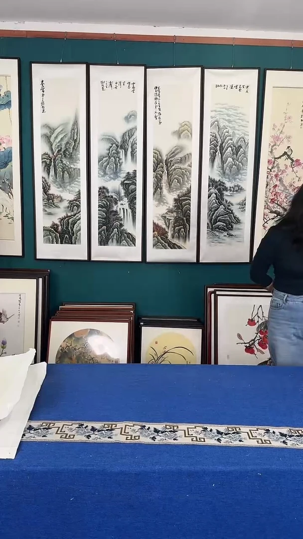 国画初夏秋冬软片35*135