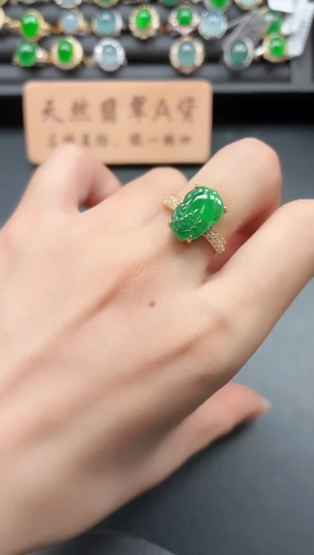 银S925镶嵌戒指翡翠11