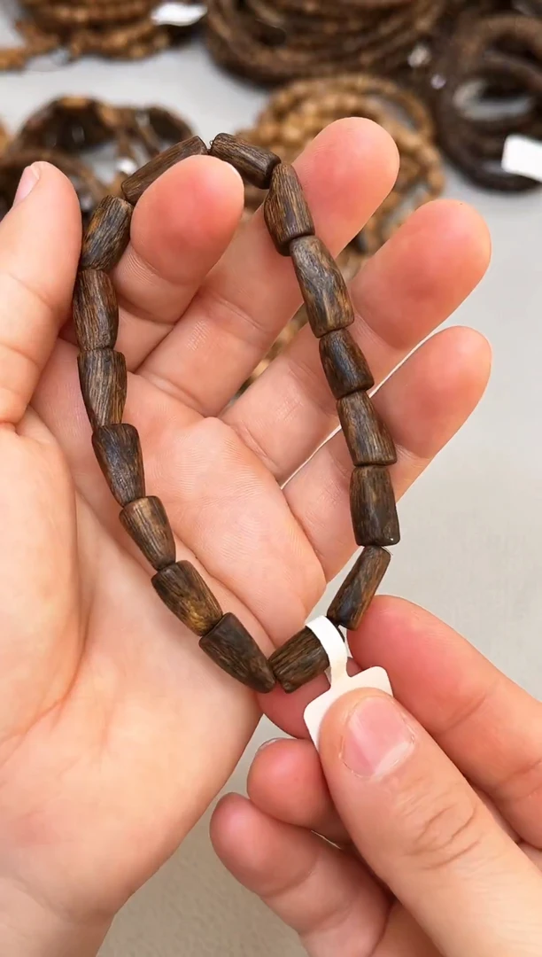 沉香手串奇楠全沉水红金猊随型单圈多样性发其一